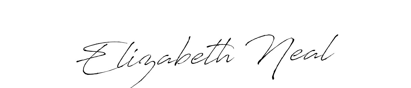 Make a beautiful signature design for name Elizabeth Neal. With this signature (Antro_Vectra) style, you can create a handwritten signature for free. Elizabeth Neal signature style 6 images and pictures png