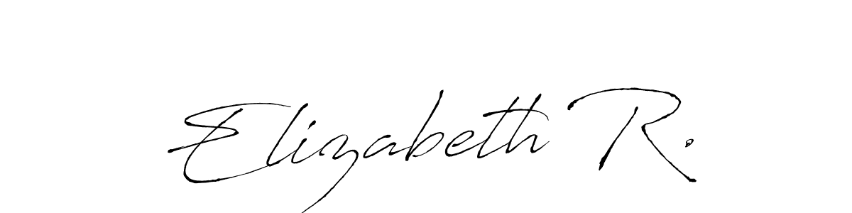 You should practise on your own different ways (Antro_Vectra) to write your name (Elizabeth R.) in signature. don't let someone else do it for you. Elizabeth R. signature style 6 images and pictures png