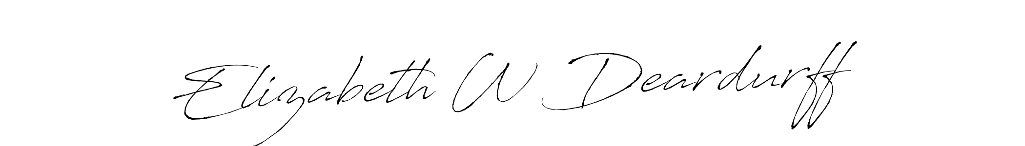 Use a signature maker to create a handwritten signature online. With this signature software, you can design (Antro_Vectra) your own signature for name Elizabeth W Deardurff. Elizabeth W Deardurff signature style 6 images and pictures png