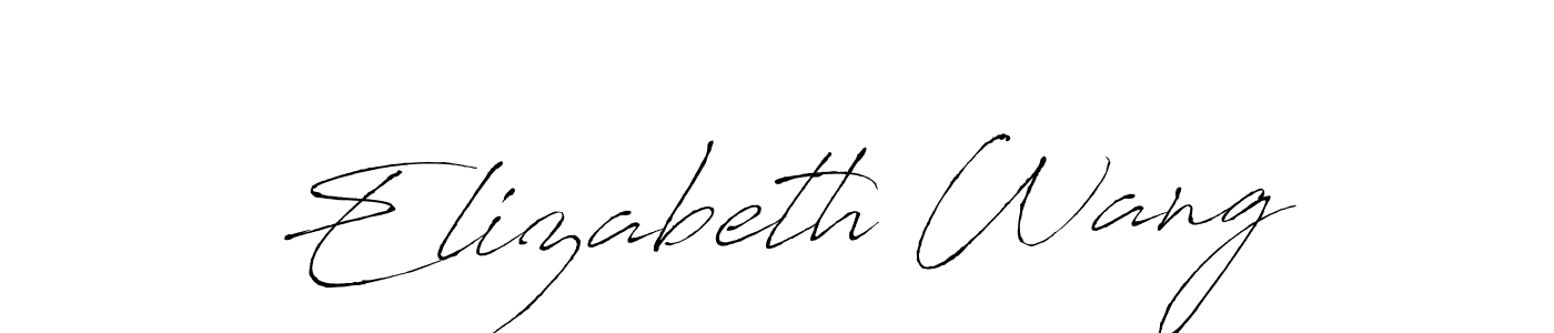 Antro_Vectra is a professional signature style that is perfect for those who want to add a touch of class to their signature. It is also a great choice for those who want to make their signature more unique. Get Elizabeth Wang name to fancy signature for free. Elizabeth Wang signature style 6 images and pictures png