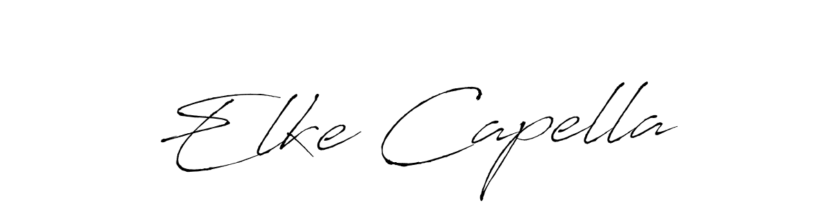 Design your own signature with our free online signature maker. With this signature software, you can create a handwritten (Antro_Vectra) signature for name Elke Capella. Elke Capella signature style 6 images and pictures png