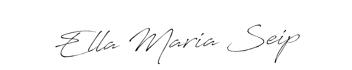Antro_Vectra is a professional signature style that is perfect for those who want to add a touch of class to their signature. It is also a great choice for those who want to make their signature more unique. Get Ella Maria Seip name to fancy signature for free. Ella Maria Seip signature style 6 images and pictures png