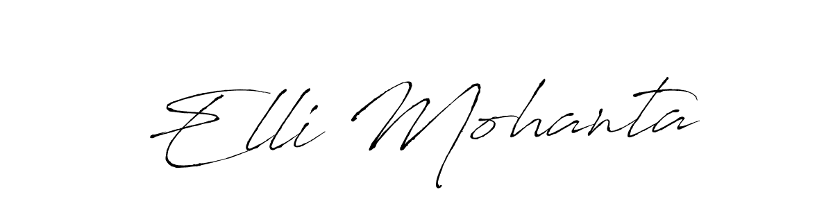 How to make Elli Mohanta name signature. Use Antro_Vectra style for creating short signs online. This is the latest handwritten sign. Elli Mohanta signature style 6 images and pictures png