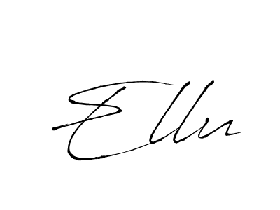 Use a signature maker to create a handwritten signature online. With this signature software, you can design (Antro_Vectra) your own signature for name Ellu. Ellu signature style 6 images and pictures png