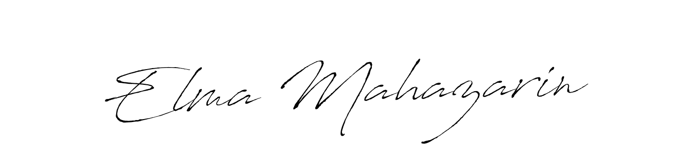 The best way (Antro_Vectra) to make a short signature is to pick only two or three words in your name. The name Elma Mahazarin include a total of six letters. For converting this name. Elma Mahazarin signature style 6 images and pictures png