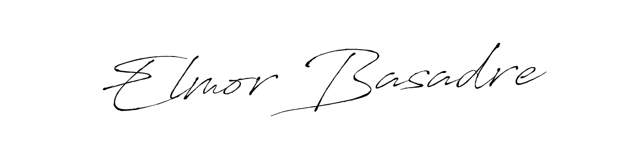 Make a beautiful signature design for name Elmor Basadre. With this signature (Antro_Vectra) style, you can create a handwritten signature for free. Elmor Basadre signature style 6 images and pictures png