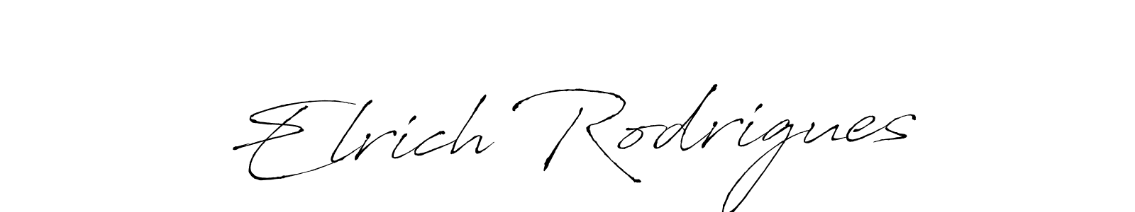 How to make Elrich Rodrigues name signature. Use Antro_Vectra style for creating short signs online. This is the latest handwritten sign. Elrich Rodrigues signature style 6 images and pictures png