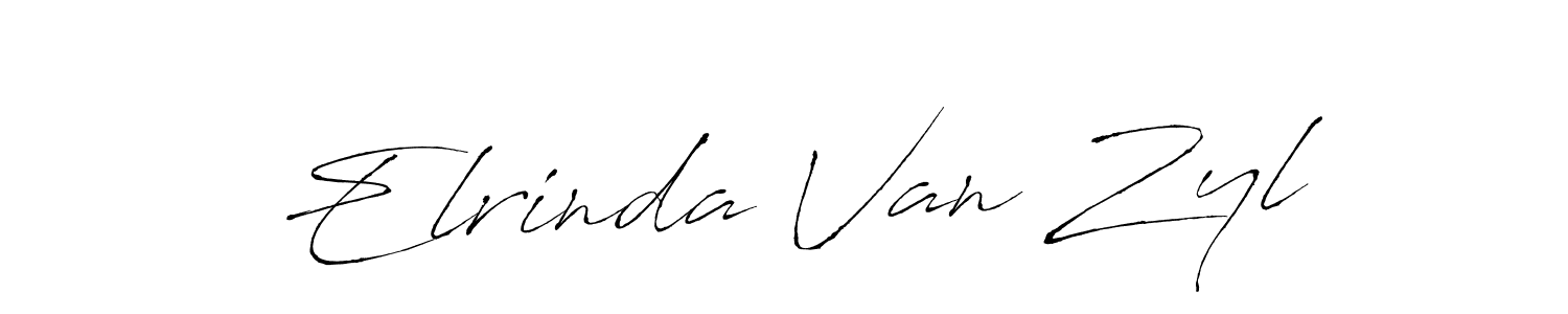 How to make Elrinda Van Zyl name signature. Use Antro_Vectra style for creating short signs online. This is the latest handwritten sign. Elrinda Van Zyl signature style 6 images and pictures png