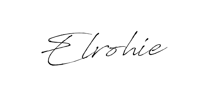 Design your own signature with our free online signature maker. With this signature software, you can create a handwritten (Antro_Vectra) signature for name Elrohie. Elrohie signature style 6 images and pictures png