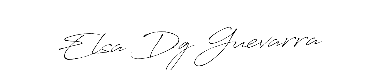 How to make Elsa Dg Guevarra name signature. Use Antro_Vectra style for creating short signs online. This is the latest handwritten sign. Elsa Dg Guevarra signature style 6 images and pictures png