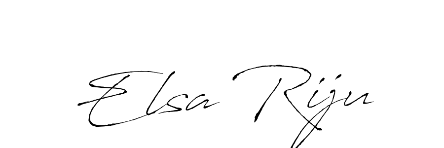 How to make Elsa Riju name signature. Use Antro_Vectra style for creating short signs online. This is the latest handwritten sign. Elsa Riju signature style 6 images and pictures png