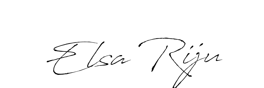 How to make Elsa Riju name signature. Use Antro_Vectra style for creating short signs online. This is the latest handwritten sign. Elsa Riju signature style 6 images and pictures png