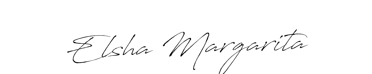 Make a beautiful signature design for name Elsha Margarita. With this signature (Antro_Vectra) style, you can create a handwritten signature for free. Elsha Margarita signature style 6 images and pictures png