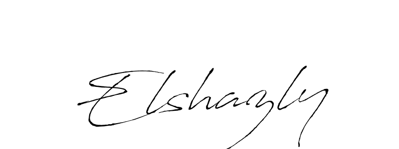 Design your own signature with our free online signature maker. With this signature software, you can create a handwritten (Antro_Vectra) signature for name Elshazly. Elshazly signature style 6 images and pictures png