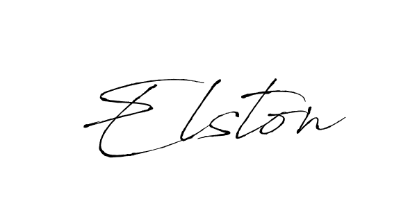 Use a signature maker to create a handwritten signature online. With this signature software, you can design (Antro_Vectra) your own signature for name Elston. Elston signature style 6 images and pictures png