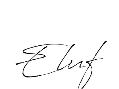 How to make Eluf signature? Antro_Vectra is a professional autograph style. Create handwritten signature for Eluf name. Eluf signature style 6 images and pictures png