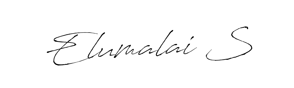 The best way (Antro_Vectra) to make a short signature is to pick only two or three words in your name. The name Elumalai S include a total of six letters. For converting this name. Elumalai S signature style 6 images and pictures png