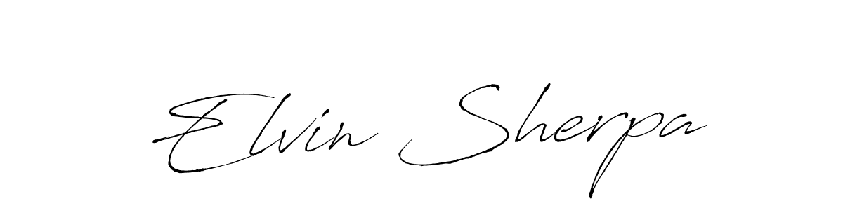 Elvin Sherpa stylish signature style. Best Handwritten Sign (Antro_Vectra) for my name. Handwritten Signature Collection Ideas for my name Elvin Sherpa. Elvin Sherpa signature style 6 images and pictures png