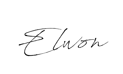 Make a beautiful signature design for name Elwon. With this signature (Antro_Vectra) style, you can create a handwritten signature for free. Elwon signature style 6 images and pictures png