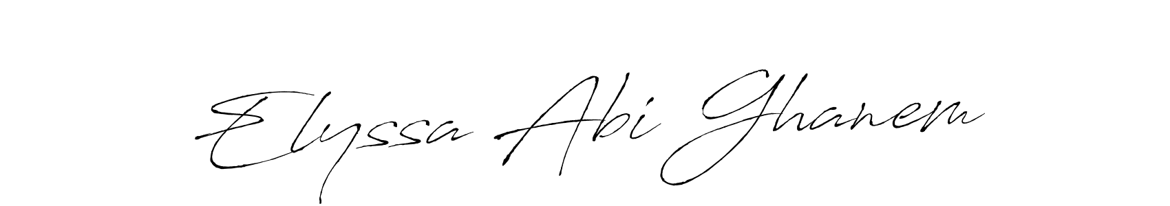 if you are searching for the best signature style for your name Elyssa Abi Ghanem. so please give up your signature search. here we have designed multiple signature styles  using Antro_Vectra. Elyssa Abi Ghanem signature style 6 images and pictures png