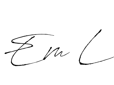 Use a signature maker to create a handwritten signature online. With this signature software, you can design (Antro_Vectra) your own signature for name Em L. Em L signature style 6 images and pictures png