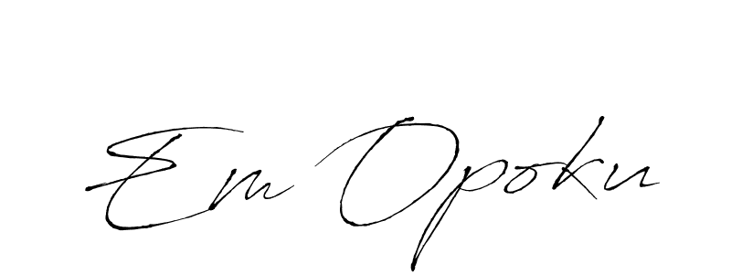 Design your own signature with our free online signature maker. With this signature software, you can create a handwritten (Antro_Vectra) signature for name Em Opoku. Em Opoku signature style 6 images and pictures png