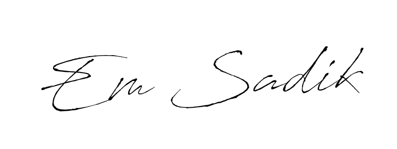 Also You can easily find your signature by using the search form. We will create Em Sadik name handwritten signature images for you free of cost using Antro_Vectra sign style. Em Sadik signature style 6 images and pictures png