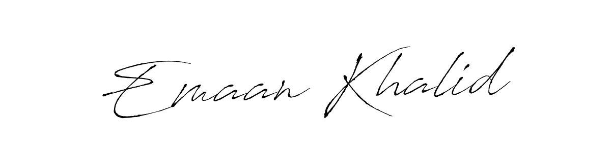The best way (Antro_Vectra) to make a short signature is to pick only two or three words in your name. The name Emaan Khalid include a total of six letters. For converting this name. Emaan Khalid signature style 6 images and pictures png