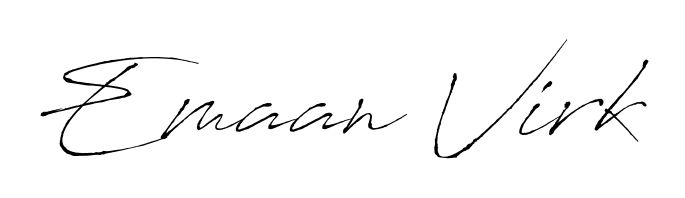 Create an unforgettable impression when signing with Emaan Virk name styled in Antro_Vectra typography. 100% free online generator. Emaan Virk signature style 6 images and pictures png