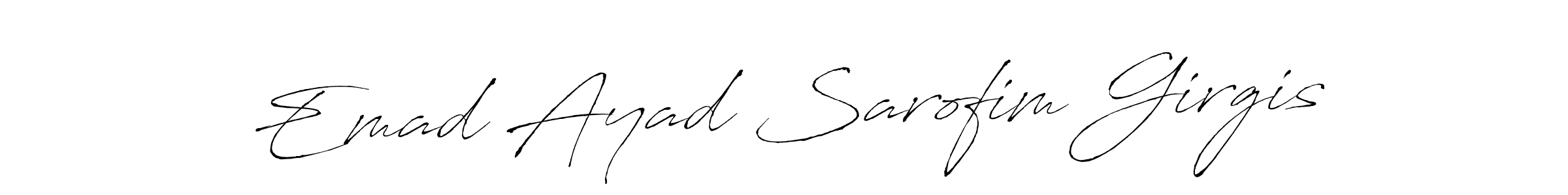 How to make Emad Ayad Sarofim Girgis signature? Antro_Vectra is a professional autograph style. Create handwritten signature for Emad Ayad Sarofim Girgis name. Emad Ayad Sarofim Girgis signature style 6 images and pictures png