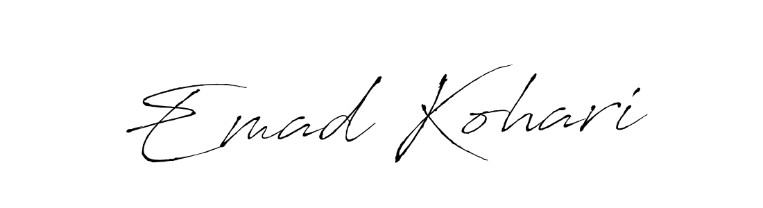 Design your own signature with our free online signature maker. With this signature software, you can create a handwritten (Antro_Vectra) signature for name Emad Kohari. Emad Kohari signature style 6 images and pictures png