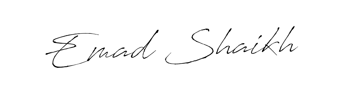 Also we have Emad Shaikh name is the best signature style. Create professional handwritten signature collection using Antro_Vectra autograph style. Emad Shaikh signature style 6 images and pictures png