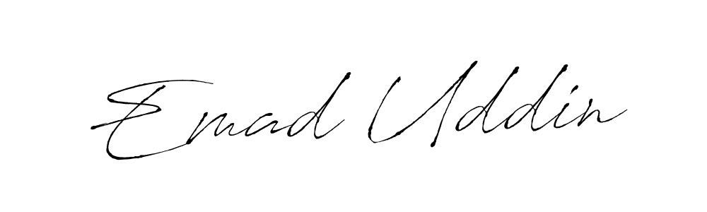 Create a beautiful signature design for name Emad Uddin. With this signature (Antro_Vectra) fonts, you can make a handwritten signature for free. Emad Uddin signature style 6 images and pictures png