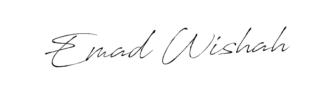 Also You can easily find your signature by using the search form. We will create Emad Wishah name handwritten signature images for you free of cost using Antro_Vectra sign style. Emad Wishah signature style 6 images and pictures png