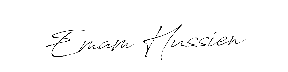 Make a beautiful signature design for name Emam Hussien. With this signature (Antro_Vectra) style, you can create a handwritten signature for free. Emam Hussien signature style 6 images and pictures png