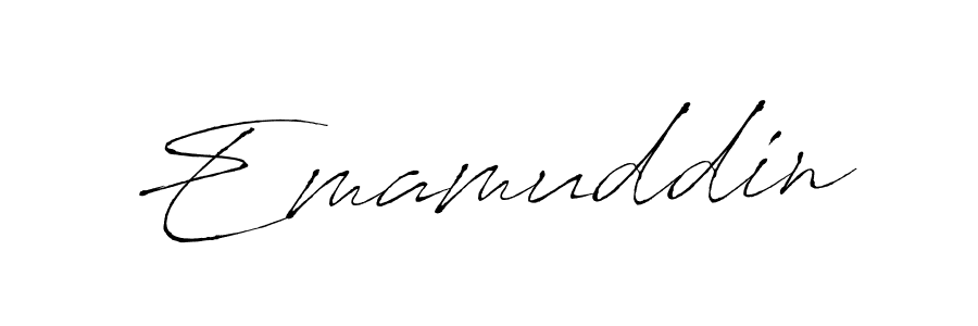 Use a signature maker to create a handwritten signature online. With this signature software, you can design (Antro_Vectra) your own signature for name Emamuddin. Emamuddin signature style 6 images and pictures png