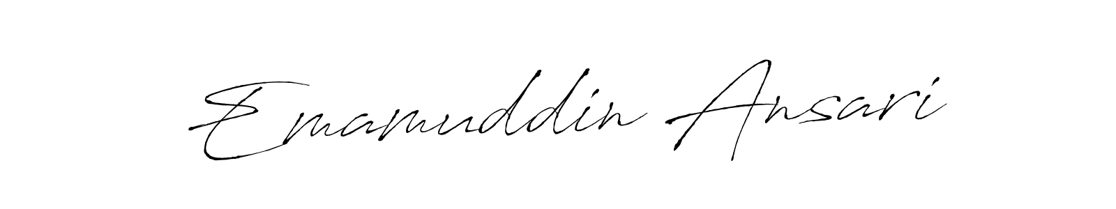 Make a beautiful signature design for name Emamuddin Ansari. With this signature (Antro_Vectra) style, you can create a handwritten signature for free. Emamuddin Ansari signature style 6 images and pictures png