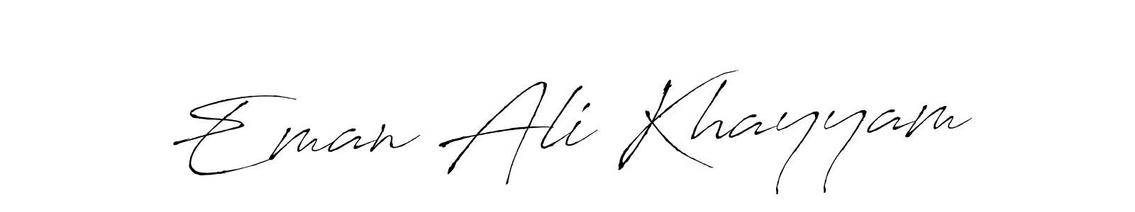 How to make Eman Ali Khayyam name signature. Use Antro_Vectra style for creating short signs online. This is the latest handwritten sign. Eman Ali Khayyam signature style 6 images and pictures png