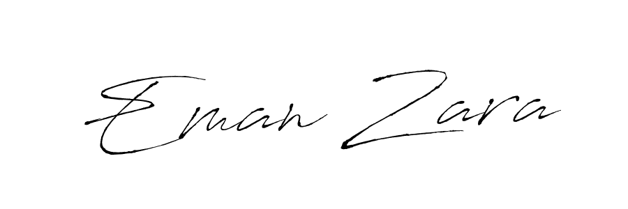 How to make Eman Zara name signature. Use Antro_Vectra style for creating short signs online. This is the latest handwritten sign. Eman Zara signature style 6 images and pictures png