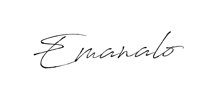 Make a beautiful signature design for name Emanalo. With this signature (Antro_Vectra) style, you can create a handwritten signature for free. Emanalo signature style 6 images and pictures png