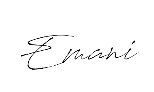 Use a signature maker to create a handwritten signature online. With this signature software, you can design (Antro_Vectra) your own signature for name Emani. Emani signature style 6 images and pictures png