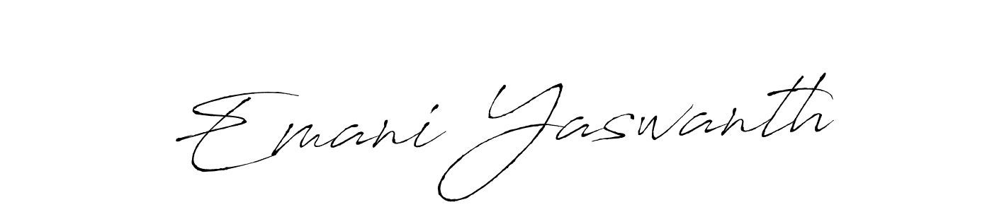 How to make Emani Yaswanth name signature. Use Antro_Vectra style for creating short signs online. This is the latest handwritten sign. Emani Yaswanth signature style 6 images and pictures png