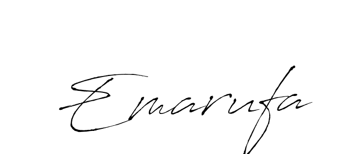 Design your own signature with our free online signature maker. With this signature software, you can create a handwritten (Antro_Vectra) signature for name Emarufa. Emarufa signature style 6 images and pictures png