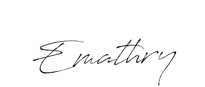 Make a beautiful signature design for name Emathry. With this signature (Antro_Vectra) style, you can create a handwritten signature for free. Emathry signature style 6 images and pictures png