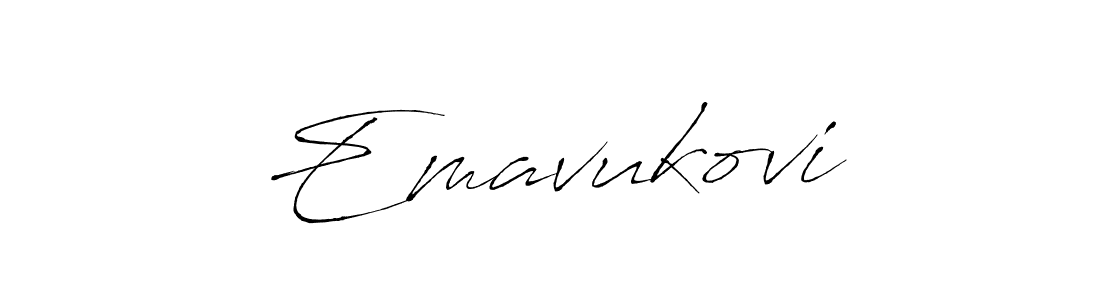 How to make EmavukoviĆ name signature. Use Antro_Vectra style for creating short signs online. This is the latest handwritten sign. EmavukoviĆ signature style 6 images and pictures png