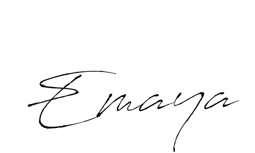 Use a signature maker to create a handwritten signature online. With this signature software, you can design (Antro_Vectra) your own signature for name Emaya. Emaya signature style 6 images and pictures png