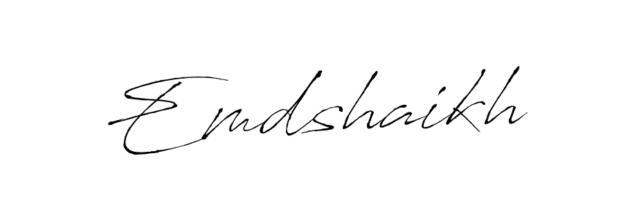 The best way (Antro_Vectra) to make a short signature is to pick only two or three words in your name. The name Emdshaikh include a total of six letters. For converting this name. Emdshaikh signature style 6 images and pictures png