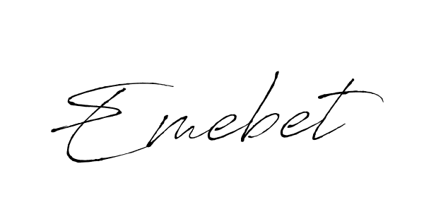 How to make Emebet name signature. Use Antro_Vectra style for creating short signs online. This is the latest handwritten sign. Emebet signature style 6 images and pictures png