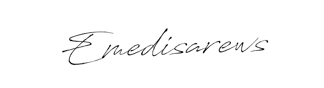 Use a signature maker to create a handwritten signature online. With this signature software, you can design (Antro_Vectra) your own signature for name Emedisarews. Emedisarews signature style 6 images and pictures png