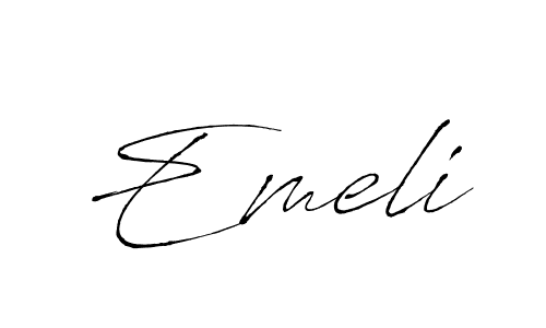 How to make Emeli name signature. Use Antro_Vectra style for creating short signs online. This is the latest handwritten sign. Emeli signature style 6 images and pictures png